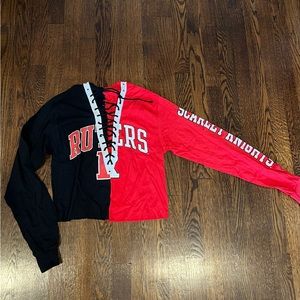Rutgers long sleeve game day tailgate crop top